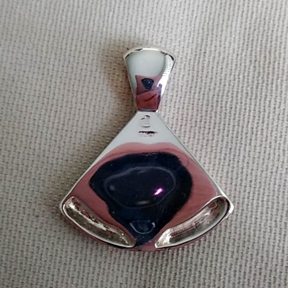 C. POLLACK TURQUOISE & STERLING SILVER FAN PENDENT - Picture 4 of 8